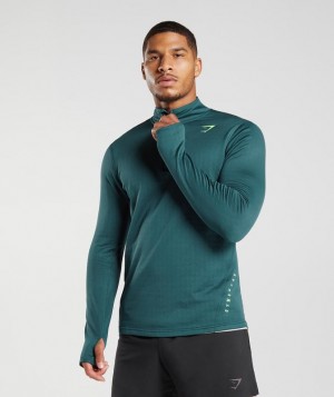 Gymshark Sport 1/4 Zip Pullovers Winter Teal | 01POSQIRF