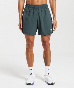 Gymshark Sport 7" Shorts Korte Broek Fog Green/Black | 75XUTIPLK