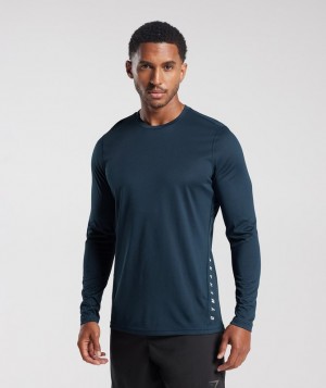 Gymshark Sport Long Sleeve T-Shirt Long Sleeve Top Navy/Black Marl | 68CBZMOAJ