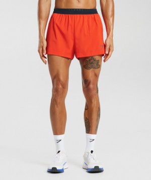 Gymshark Sport Run 3" Shorts Korte Broek Oranje | 15NGQHBCE