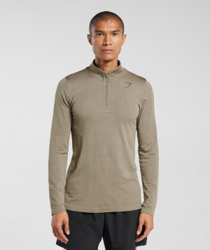 Gymshark Sport Seamless 1/4 Zip Pullovers Bruin | 93FSZIJEW