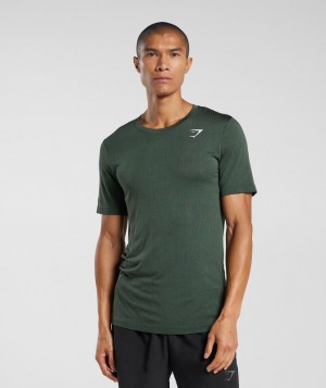 Gymshark Sport Seamless T-Shirt T-Shirts Fog Green/Black | 52UMCNIJT