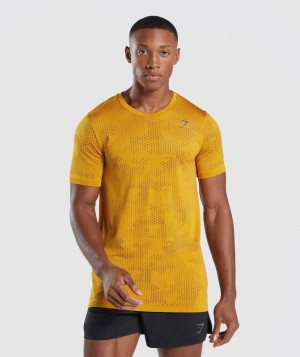 Gymshark Sport Seamless T-Shirt T-Shirts Turmeric Yellow/Black | 90QKFYLIC