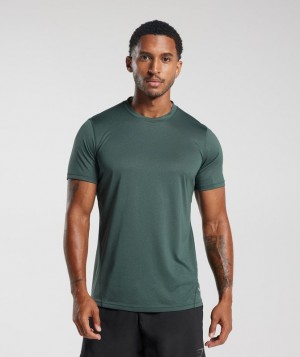 Gymshark Sport T-Shirt T-Shirts Fog Green/Black Marl | 69LJIWTHG