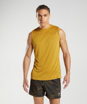 Gymshark Sport Tank Tanktop Turmeric Yellow/Black Marl | 80YKMIDEX