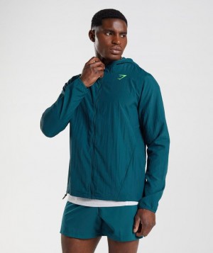 Gymshark Sport Windbreaker Jackets / Outerwear Winter Teal | 80BOYRNAG