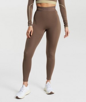 Gymshark Strappy Waistband Leggings Leggings Bruin | 37MIGXPES