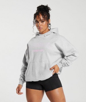 Gymshark Strength Department Graphic Hoodie Hoodies Lichtgrijs | 24OZKWSVA