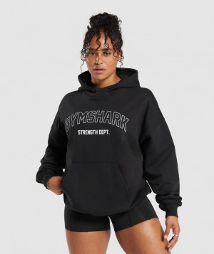 Gymshark Strength Department Graphic Hoodie Hoodies Zwart | 98HNSQRWZ