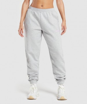 Gymshark Strength Department Graphic Joggers Broek Lichtgrijs | 83KBODEHN