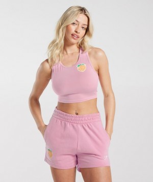 Gymshark Strong Peach Crop Tank Tanktop Roze | 28CDAEMXJ