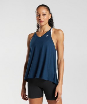 Gymshark Super Soft Tank Sleeveless Top Donkerblauw | 40MJRFGOT