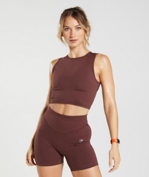 Gymshark Sweat Seamless Midi Tank Tanktop Bordeaux | 60TXZUHEJ