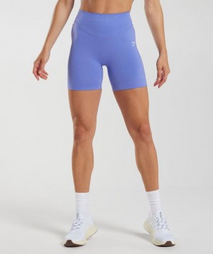 Gymshark Sweat Seamless Shorts Korte Broek Blauw | 37HQFDAEK