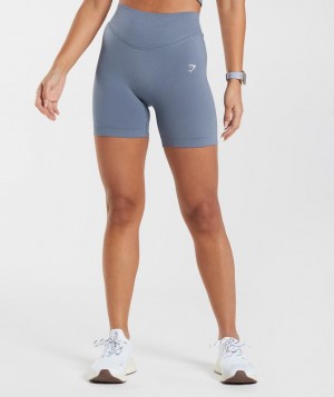 Gymshark Sweat Seamless Shorts Korte Broek Blauw | 93PKAZBCU