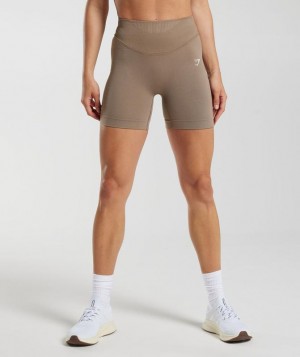 Gymshark Sweat Seamless Shorts Korte Broek Bruin | 95EYOFKMV