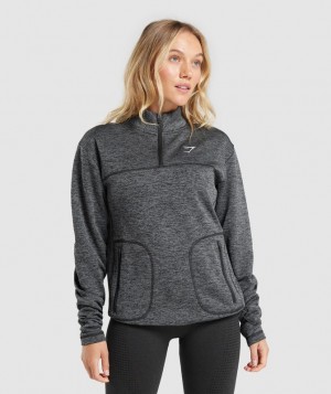 Gymshark Thermal Fleece 1/4 Zip Pullover Pullovers Grijs | 12EKDUVIB