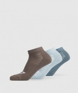 Gymshark Trainer Socks 3pk Sokken Bruin | 50HNLVSOT