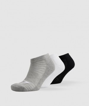 Gymshark Trainer Socks 3pk Sokken Grijs | 18UNQGVBJ