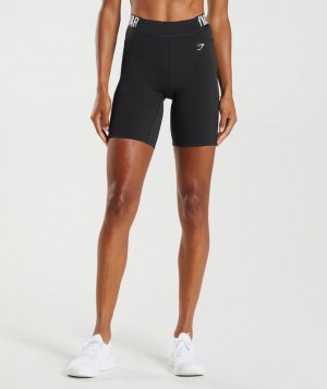 Gymshark Training Brandmark Cycling Shorts Korte Broek Zwart | 90ILCRQJW