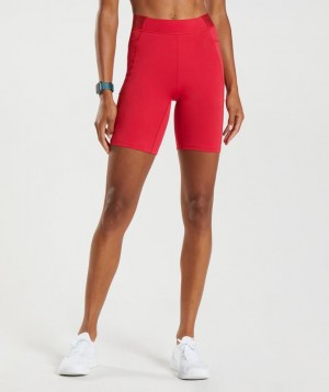 Gymshark Training Brandmark Cycling Shorts Korte Broek Rood | 67KDLMFWJ