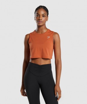 Gymshark Training Crop Tank Tanktop Oranje | 41WJXZGVO