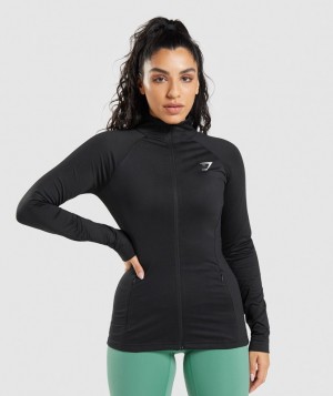 Gymshark Training Jacket Hoodies Zwart | 97OHFDRIN