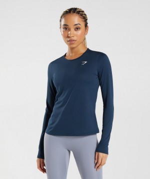 Gymshark Training Long Sleeve Top Long Sleeve Top Donkerblauw | 13OGYCSLB