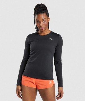 Gymshark Training Long Sleeve Top Long Sleeve Top Zwart | 64FTIVWJZ