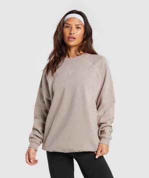 Gymshark Training Oversized Fleece Sweatshirt Pullovers Roze | 20IONEUSX