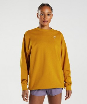 Gymshark Training Oversized Sweatshirt Pullovers Geel | 18MQVHWIF