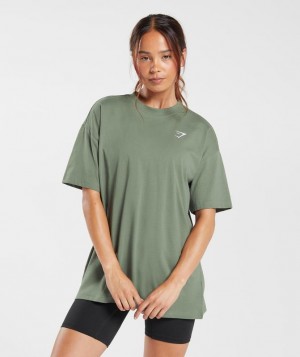 Gymshark Training Oversized T-Shirt T-Shirts Groen | 35QSLEYDH