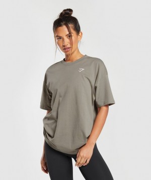 Gymshark Training Oversized T-Shirt T-Shirts Bruin | 41MVUNXQA