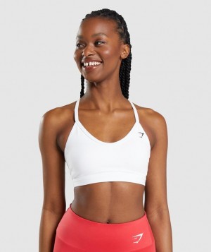 Gymshark V Neck Sports Bra Sports Bras Wit | 96LXPFBIU