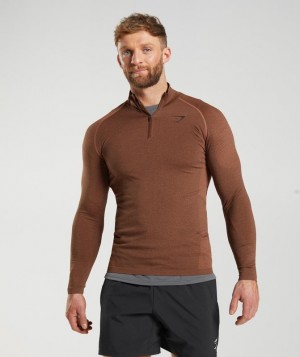 Gymshark Vital 1/4 Zip Pullovers Bruin | 71MUBJXNK