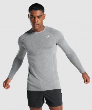 Gymshark Vital Light Seamless Long Sleeve T-Shirt Long Sleeve Top Charcoal Marl | 24UKTHYJE