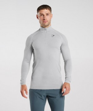 Gymshark Vital Seamless 1/4 Zip Pullovers Lichtgrijs | 59RNGUIYB