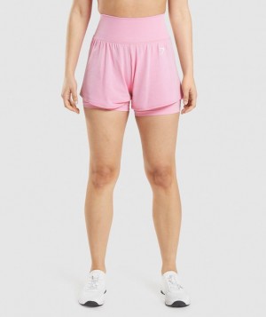 Gymshark Vital Seamless 2.0 2-in-1 Shorts Korte Broek Roze | 74LZNAPSV