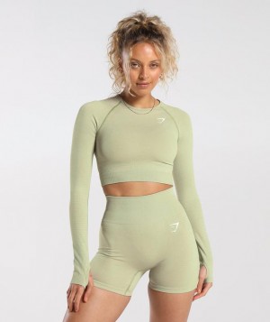 Gymshark Vital Seamless 2.0 Crop Top Crop Tops Lichtgroen | 90DFGYRQK