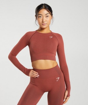 Gymshark Vital Seamless 2.0 Crop Top Crop Tops Rood | 95EONGVTB