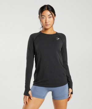 Gymshark Vital Seamless 2.0 Light Long Sleeve Top Long Sleeve Top Zwart | 54HDWQXTK