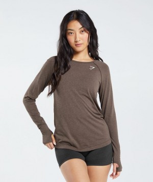 Gymshark Vital Seamless 2.0 Light Long Sleeve Top Long Sleeve Top Bruin | 12JFERTWP