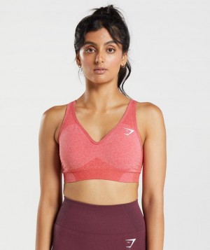 Gymshark Vital Seamless 2.0 V Neck Sports Bra Sports Bras Rood | 40ATJVLFS