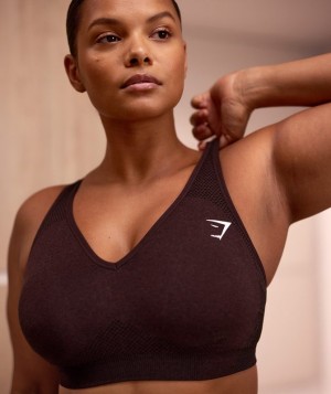 Gymshark Vital Seamless 2.0 V Neck Sports Bra Sports Bras Bruin | 24YFWJEQA