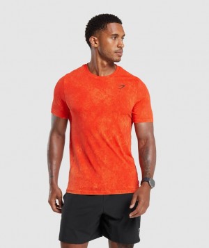 Gymshark Washed Seamless T-Shirt T-Shirts Oranje | 17JCKBOPW