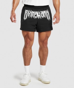 Gymshark Wordmark Mesh 5" Shorts Korte Broek Zwart | 32TGSLEVO