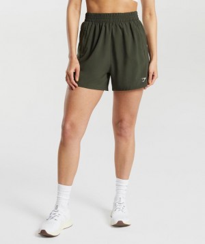 Gymshark Woven Pocket Shorts Korte Broek Diepolijfgroen Groen | 48XSZTMKF