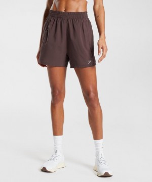 Gymshark Woven Pocket Shorts Korte Broek Chocola Bruin | 72JRVNIBS