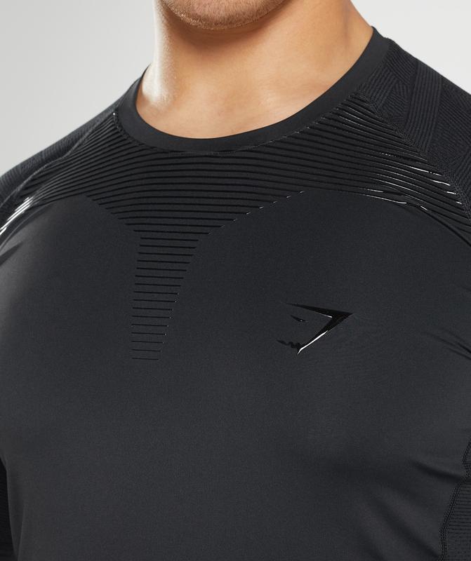 Gymshark 315 Long Sleeve T-Shirt T-Shirts Zwart | 82GKNCITH