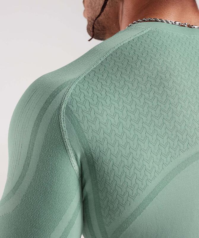 Gymshark 315 Seamless Long Sleeve T-Shirt Long Sleeve Top Frost Teal/Ink Teal | 07ZXVQJAY